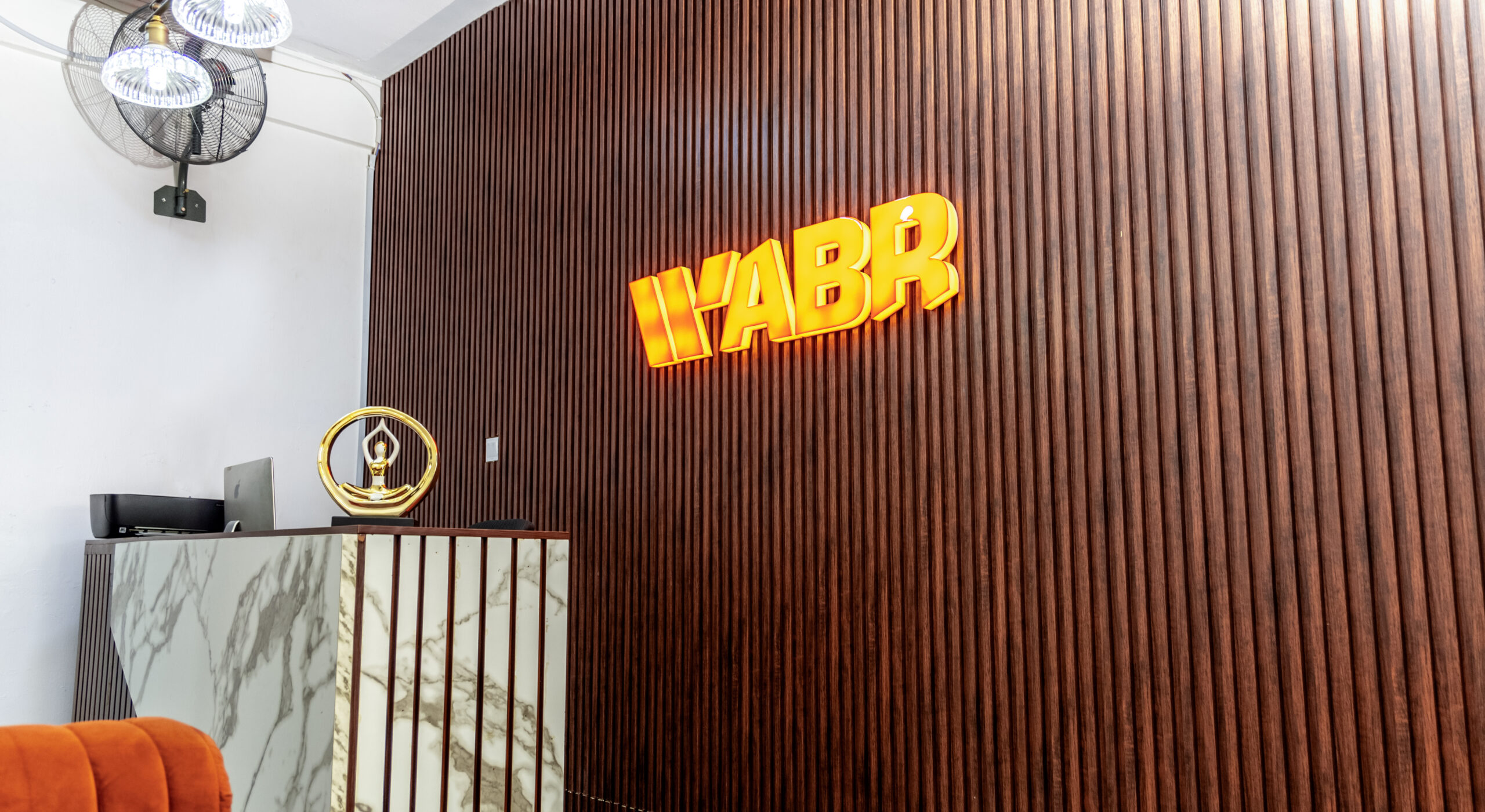 Reception area at at WABR Coworking Space in Ikeja Lagos, Nigeria